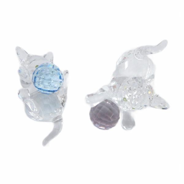 スワロフスキー SWAROVSKI クリスタル 子猫 キャット ボール 置物 セット /JS レディ...