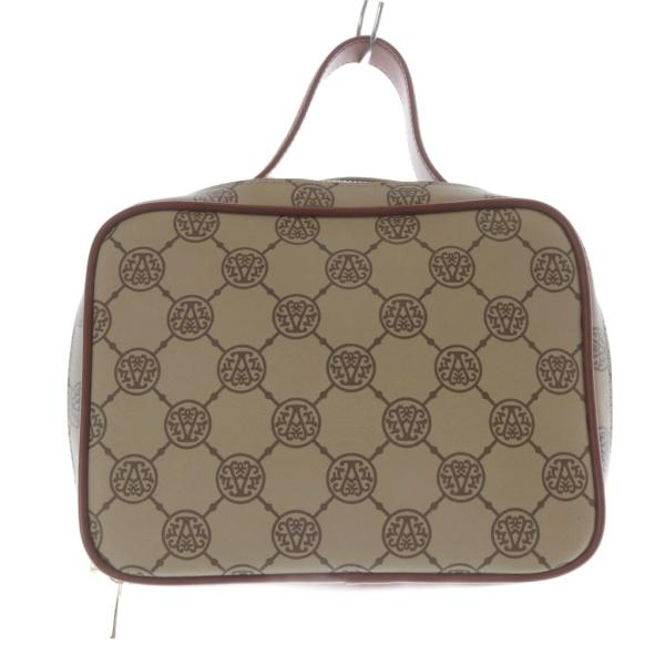 アンコキーヌ AnneCoquine モノグラムプリントバニティバッグ ハンドバッグ 茶 ブラウン ...