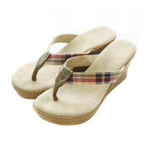 アイランドスリッパ ISLAND SLIPPER トングサンダル ウェッジソール チェック 22cm ベージュ /RI ■OS レディース