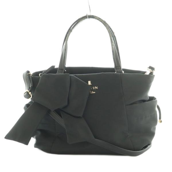 ランバンオンブルー LANVIN en Bleu 2way リボントートバッグ ショルダーバッグ 黒...