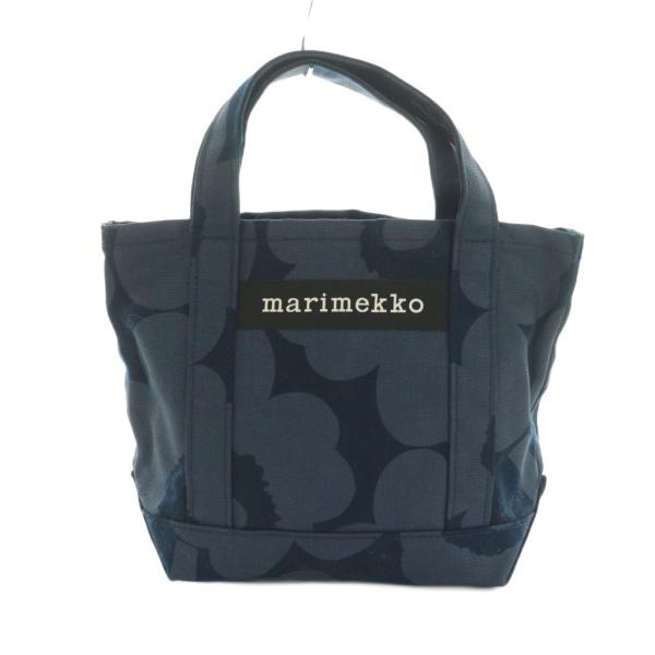 マリメッコ marimekko ピエニウニッコ トートバッグ キャンバス 花柄 紺 /MI ■OS ...