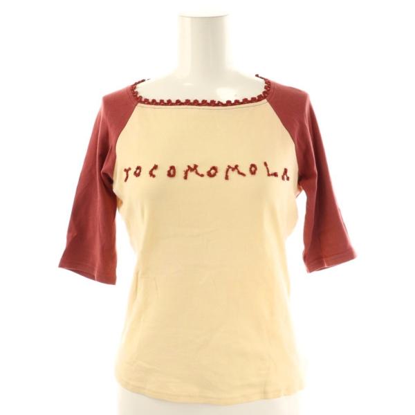 ホコモモラ JOCOMOMOLA Tシャツ カットソー 五分袖 コットン 40 エクリュ 赤 /NR...