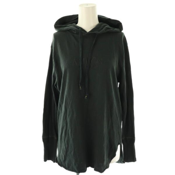 アメリカーナ AMERICANA ロゴ刺繍 パーカー カットソー チャコール /ES ■OS レディ...