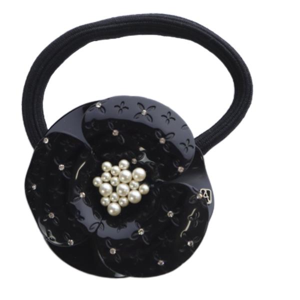 アレクサンドルドゥパリ Alexandre De Paris ヘアゴム カメリアモチーフ フェイクパ...