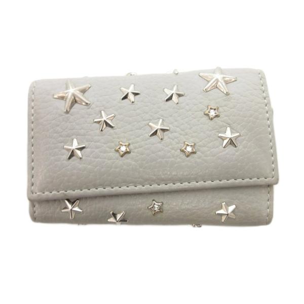 ジミーチュウ JIMMY CHOO キーケース レザー 本革 グレー スタースタッズ 5連 /JS ...