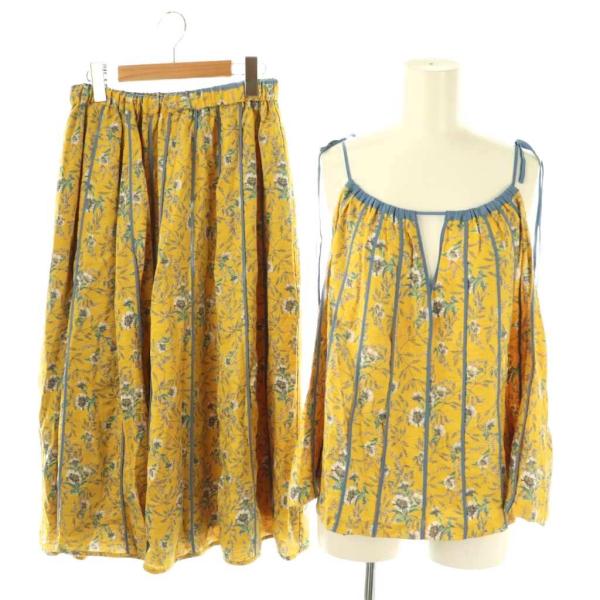 未使用品 ドレスレイブ DRESSLAVE セットアップ 花柄 カットソー キャミソール スカート ...