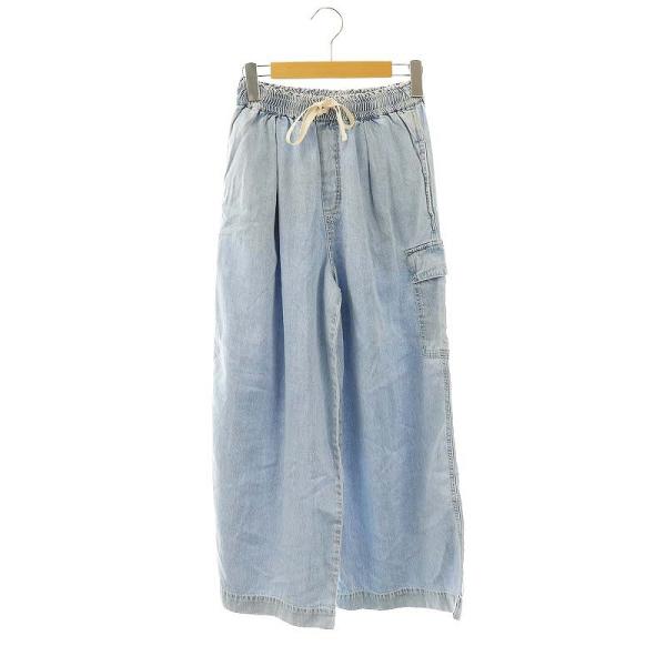 ストラ Stola. ツイル素材ウエストギャザーパンツ ワイド 34 水色 /CX ■OS レディー...