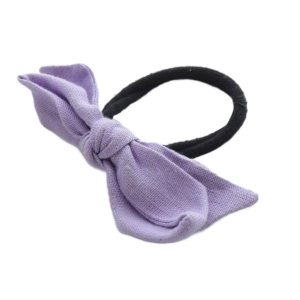 ジェニファーオーレット Jennifer Ouellette リネンライク リボン ヘアゴム 紫 パ...