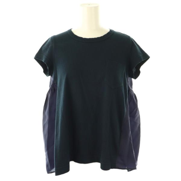 サカイ sacai バック切替 Tシャツ カットソー 半袖 コットン 1 紺 /NR ■OS ■SH...