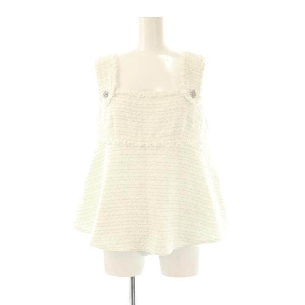 ルネ Rene 24年 ツイード ノースリーブプルオーバー カットソー 36 白 /NR ■OS レ...