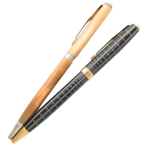 パーカー parker ボールペン まとめ 2本セット 文具 筆記具 ツイスト式 チェック 紺 ネイ...