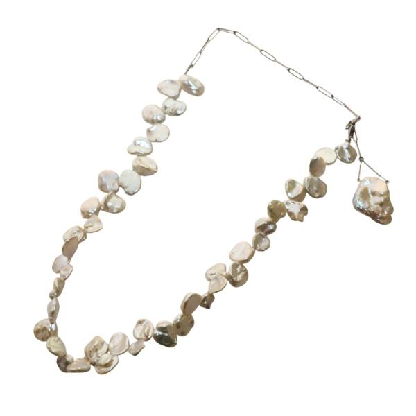 ミラモア MILAMORE パールデュオチェーン K18WG ネックレス 白 ホワイト /AQ ■O...