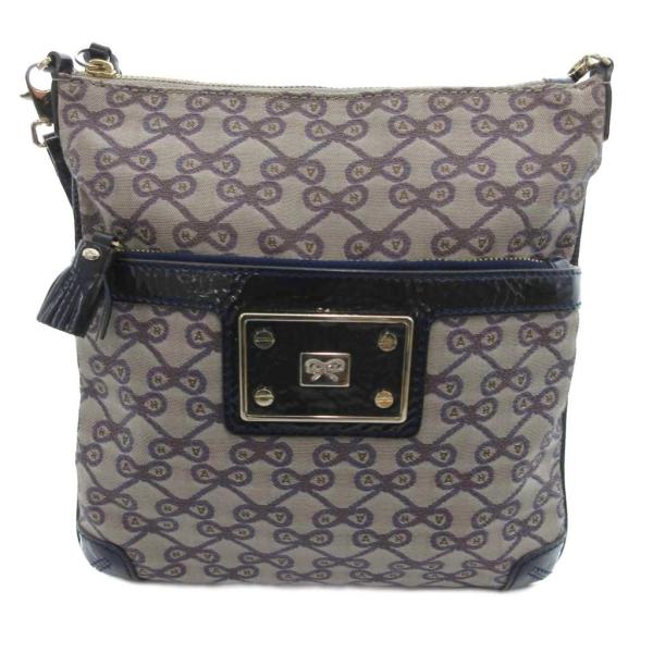 アニヤハインドマーチ ANYA HINDMARCH ショルダーバッグ ジャガード 総柄 グレー /J...