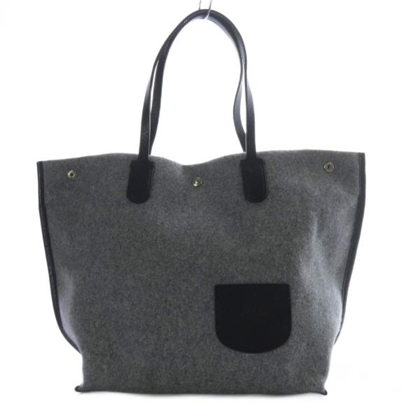 ロンシャン LONGCHAMP トートバッグ ショルダーバッグ ウール グレー /YO13 レディー...