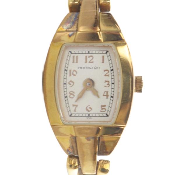 ハミルトン HAMILTON アナログ腕時計 クオーツ ゴールド色 黒 ブラック H311410 /...