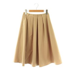 エムプルミエ M-Premier COUTURE タックフレアスカート ミモレ ロング 34 ベージュ /AT ■OS レディース