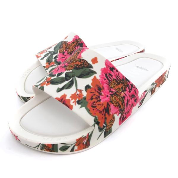 メリッサ melissa フローラルビーチスライド サンダル コンフォート 24cm 白 ホワイト ...
