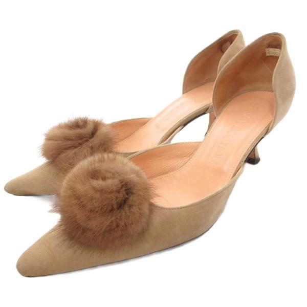 フォクシー ブティック FOXEY BOUTIQUE セパレートパンプス スエード ミンクファー付き...