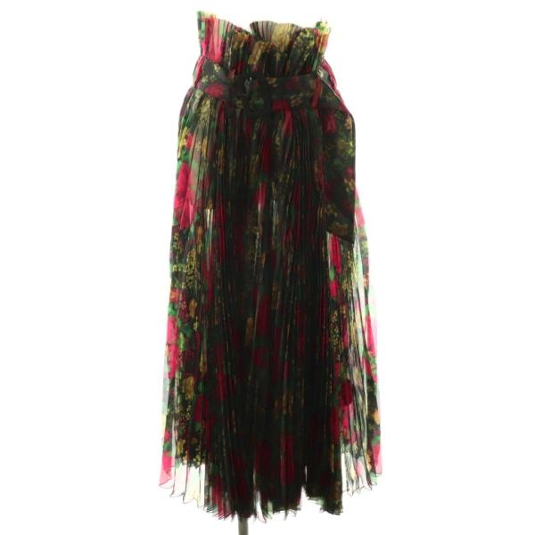 トーガ TOGA × エイチアンドエム H&amp;M オーガンザプリーツスカート M ブラック マルチカラ...