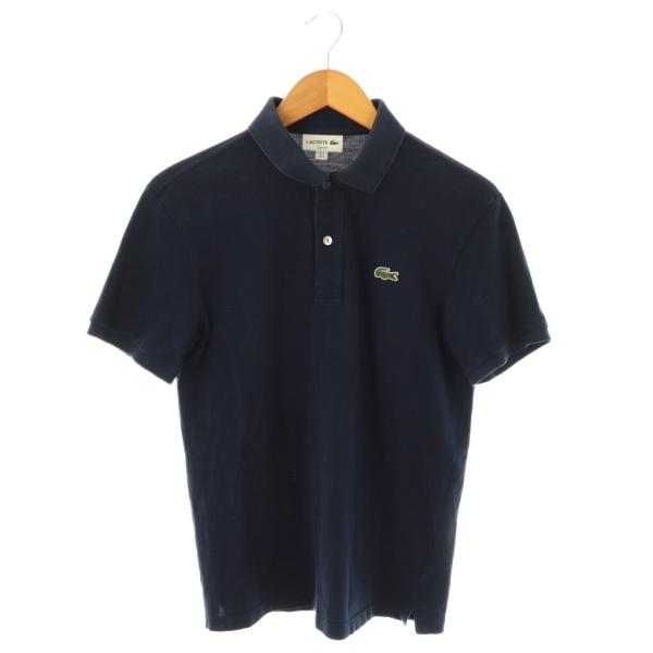ラコステ LACOSTE スリムフィット 半袖 ポロシャツ S ネイビー /HK ■OS メンズ