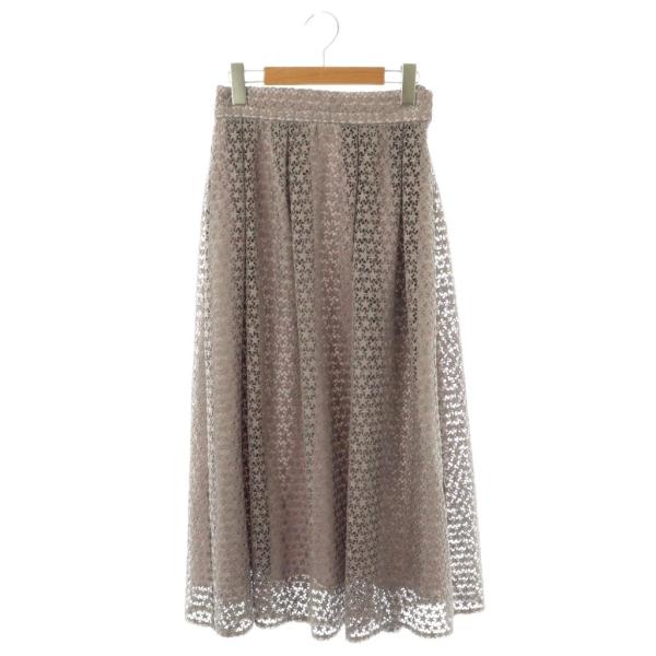 マーリエルカセット Maglie le cassetto スター刺繍レーススカート フレア ロング ...