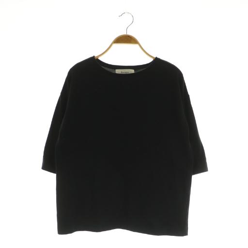 フィーリック feerique 多機能天竺プルオーバー カットソー 七分袖 袖スリット 2 ブラック...