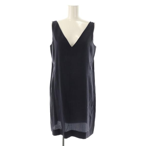 コス COS シルク キャミワンピース ミニ ノースリーブ XS 紺 ネイビー /AT ■OS ■S...