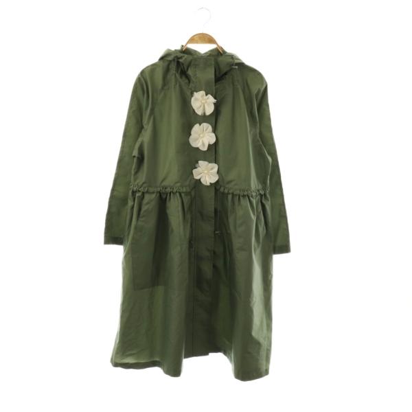 チェスティ Chesty コサージュ レインコート フード ロング F カーキ /AT ■OS レデ...
