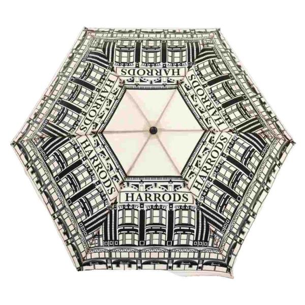 未使用品 ハロッズ Harrods 折りたたみ傘 白 ホワイト 黒 ブラック /SS ■OS レディ...