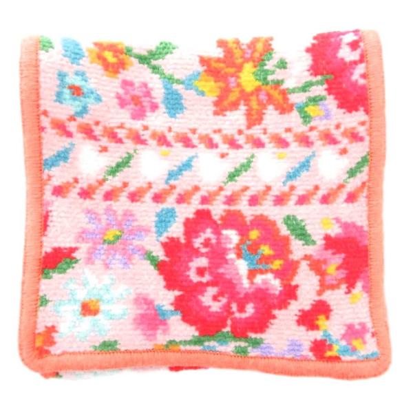 フェイラー FEILER ラブラリーバイ 美品 ハンカチポーチ 総柄 チロリアンフラワー 花柄 シュ...
