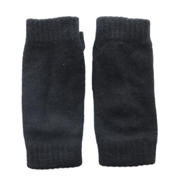 ジョンストンズ Johnstons WRIST アームウォーマー カバー カシミヤ 黒 ブラック /...