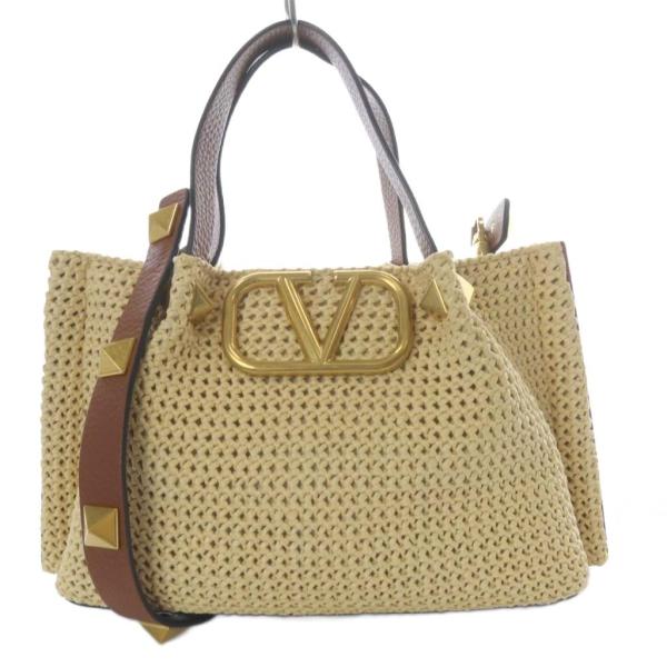 ヴァレンティノ ガラヴァーニ VALENTINO GARAVANI ラフィア ローマンスタッズ Vロ...