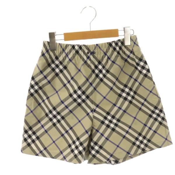 バーバリー BURBERRY エラスティックウエストショートパンツ イージー チェック UK2 ライ...
