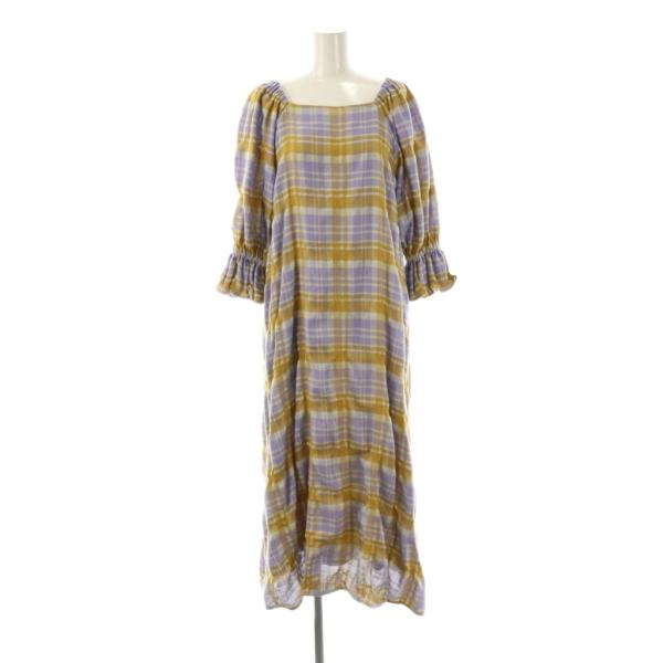 アメリヴィンテージ Ameri VINTAGE LACEY CHECK PUFF DRESS ワンピ...