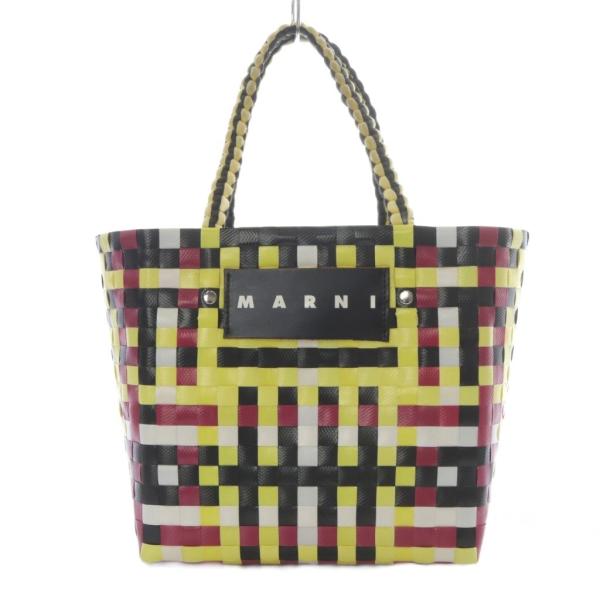 マルニ MARNI マーケット かごバッグ トートバッグ ハンドバッグ イエロー ブラック ボルドー...