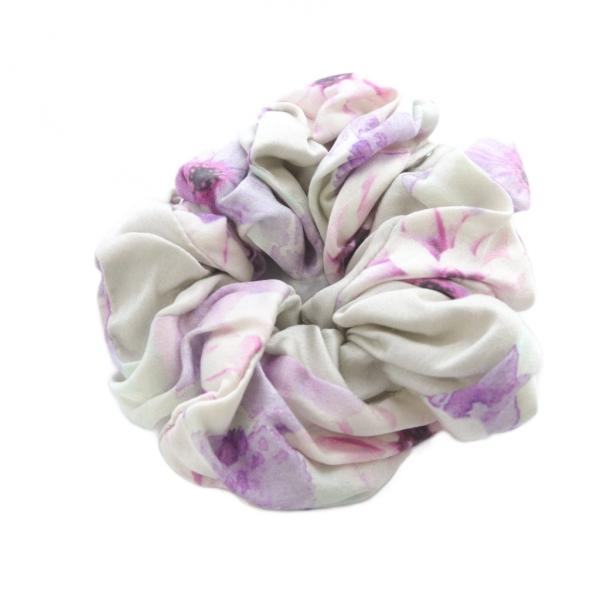 コンプレックスビズ COMPLEX BIZ フラワープリント シュシュ 紫 パープル グレー /SR...