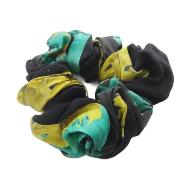 コンプレックスビズ COMPLEX BIZ フラワープリント シュシュ 黒 ブラック 黄色 イエロー...