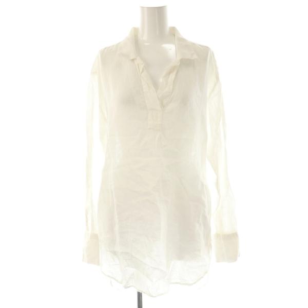 バグッタ Bagutta PAMELAT リネン スキッパーシャツ チュニック丈 XS ホワイト /...