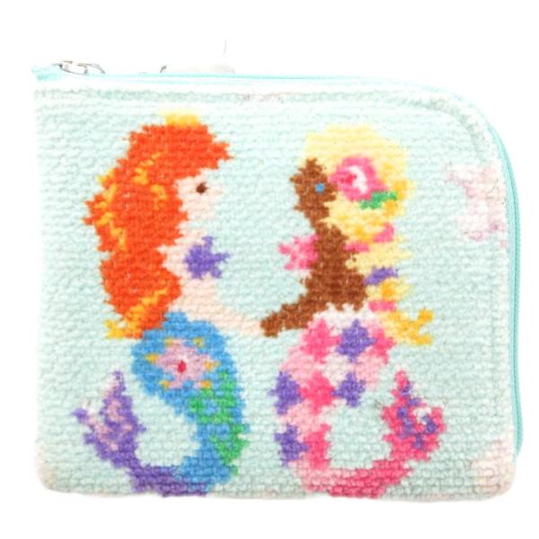 フェイラー FEILER ミニポーチ マーメイドワルツ シュニール織 総柄 水色 ライトブルー /A...