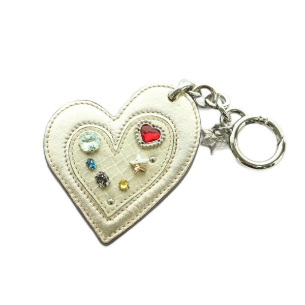 シンクビー! Think Bee キーリング キーホルダー ハート型 ビジュー チャーム ゴールドカ...