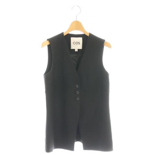 コス COS ベストジレ Vネック 前開き 32 黒 ブラック /AT ■OS レディース