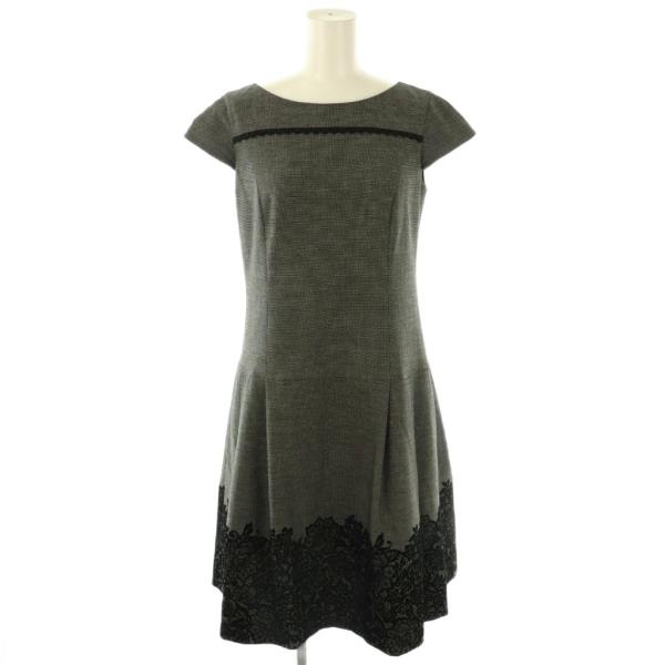 トッカ TOCCA FEN ドレス ワンピース 膝丈 半袖 0 グレー /AT ■OS レディース