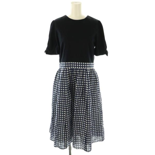 トッカ TOCCA PARLOUR ドッキングドレス ワンピース ミモレ ロング 0 黒 ブラック ...