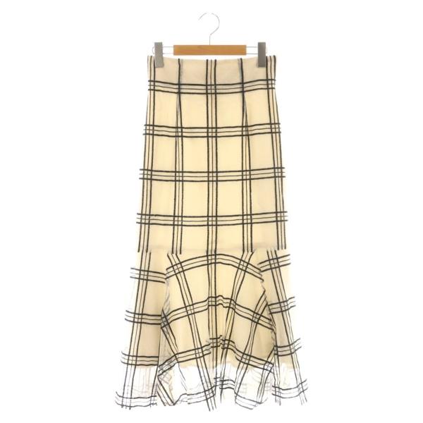 リランドチュール Rirandture ドットチェックチュールスカート フレア 1 ベージュ 黒 ブ...