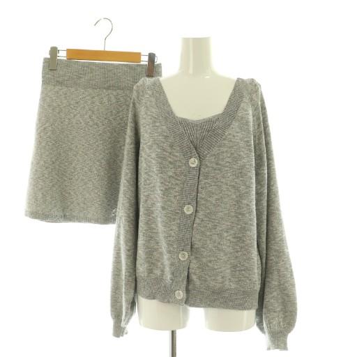 リリーブラウン Lily Brown 25SS 3ピースニットセットアップ ラメ カーディガン ミニ...