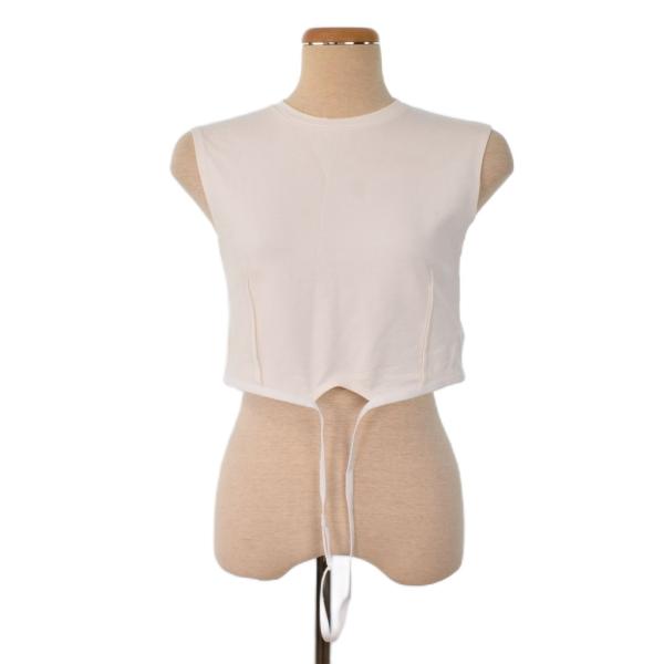 アメリヴィンテージ Ameri VINTAGE ノースリーブ カットソー 無地 S 白 ホワイト ■...