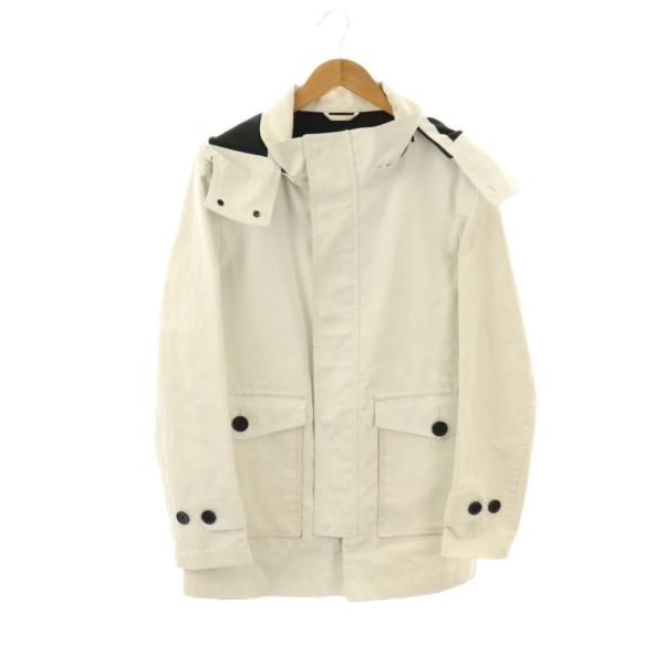 バーバリーブラックレーベル BURBERRY BLACK LABEL フーディコート L オフホワイ...