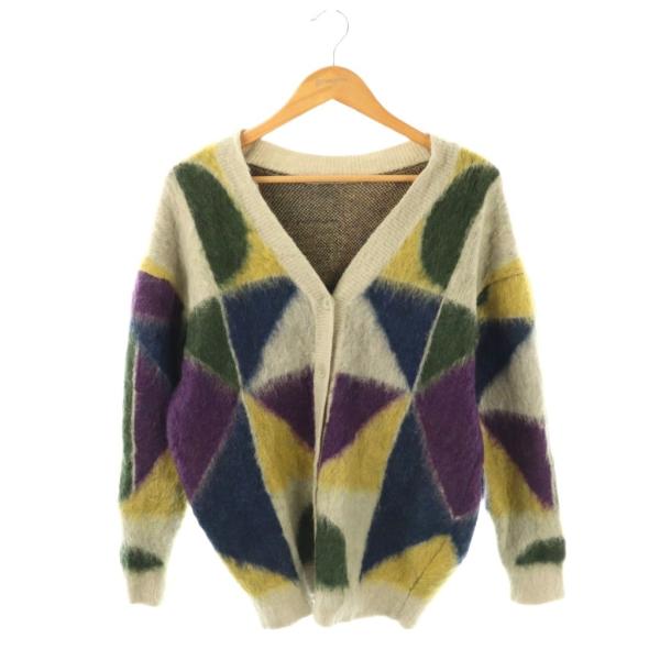 アメリヴィンテージ Ameri VINTAGE COLOR BLOCK OVER KNIT CARD...