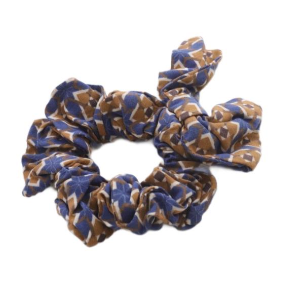 アッカ acca リボン総柄 シュシュ 青 ブルー 茶色 ブラウン /SR レディース