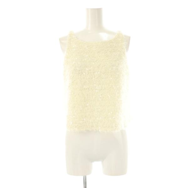スナイデル SNIDEL 24AW スパンコールタンクトップ プルオーバー F ホワイト /HK ■...